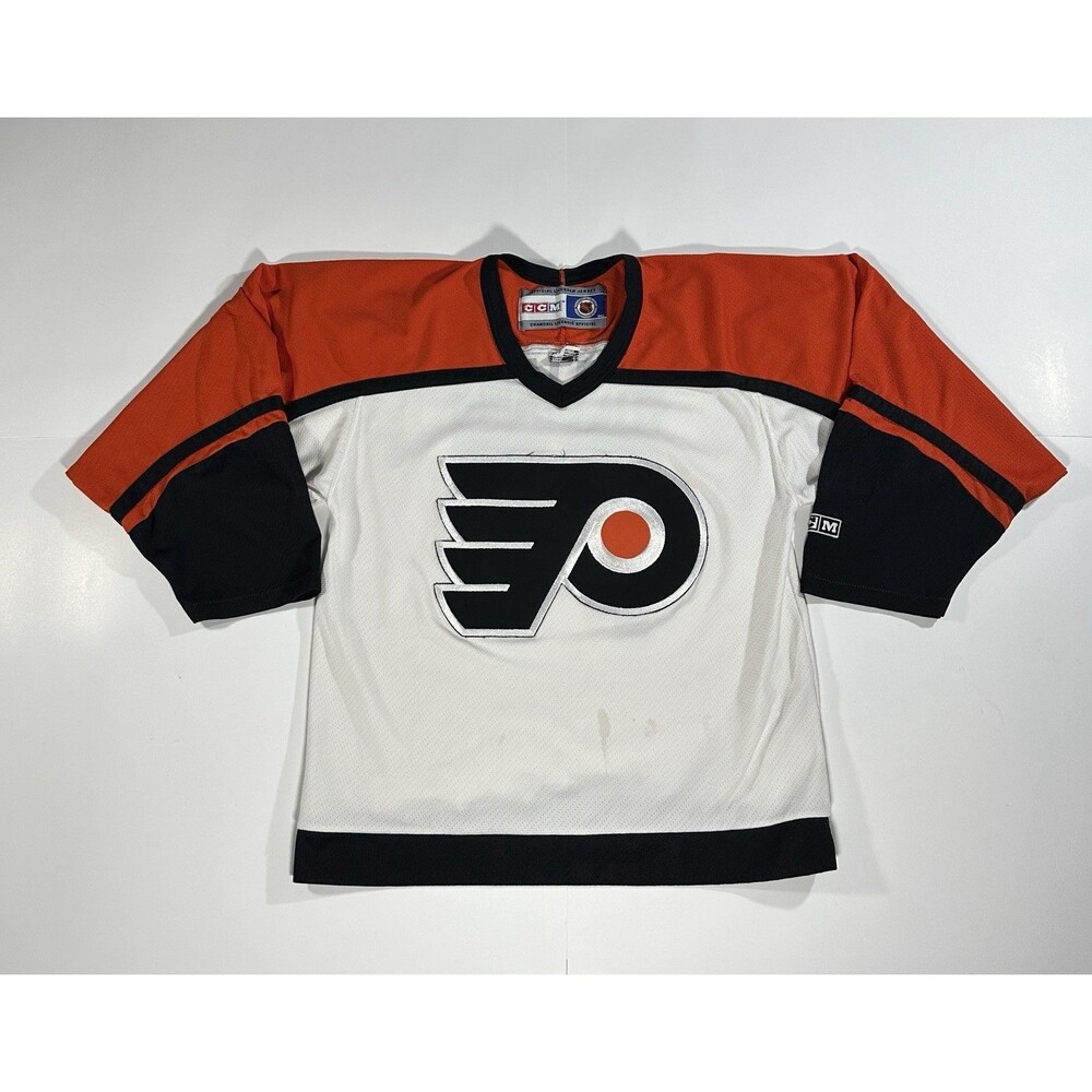Vintage CCM NHL Philadelphia Flyers Ice Hockey Jersey #77 Adult Size Small 1990s